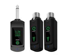 DAZZLEEX Wireless Microphone System 2.4G Wireless XLR Transmitter Receiver System For Electric Guitar Bass Audio Mixer 50M Range(ONE TO TWO)