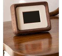 DAZZLEEX Wooden Mini Photo Frame Desktop Stand With Spring Button Back Panel 3X4 Inch Natural Wood Picture Holder For Home Office Decor(4 inches)