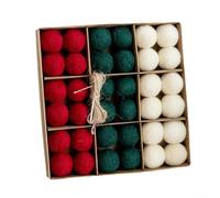 DAZZLEEX Wool Felt Balls, Christmas Ball Ornaments Colourful Wool Pompom Bunting Ornament For Holiday Wedding Party(F)