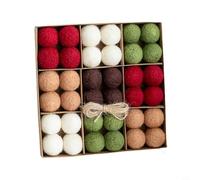 DAZZLEEX Wool Felt Balls, Christmas Ball Ornaments Colourful Wool Pompom Bunting Ornament For Holiday Wedding Party(H)