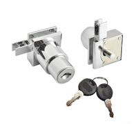 DAZZLEEX Zinc Alloy No Punching Glass Ca Binet Lock Shopping Mall Display Cabinet Door Lock for 5-8mm Glass Silver(1PCS)