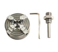DAZZLEEX Zinc Alloy Wood Lathe Chuck Set, Metal Manual Lathe Chuck High Carbon Steel Self Centering Mini Drill Chuck for Lathe(A)