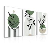 Dazzlewall 3Pcs Framed Sage Green Boho Wall Art Decor, Abstract Geometric Canvas Wall Art for Bedroom Living Room Decor 12x16 in