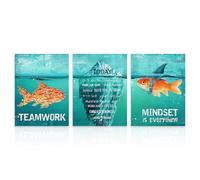 Dazzlewall 3Pcs Positive Office Wall Art, Teamwork& Mindset Posters
