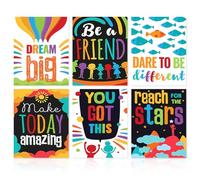 Dazzlewall 6Pcs Inspirational Quotes Wall Art, Colorful Motivational Wall Decor for Classroom Kids Room Bedroom Playroom, Positive Art Prints 8×10 in Unframed