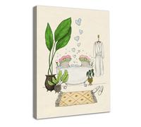 Dazzlewall Framed Funny Frog Bathroom Wall Art, Cute Couple Frogs in Bathtub Shower Poster Wall Decor for Bathroom Toilet 12x16 in