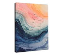 Dazzlewall Framed Mental Health Wall Art Poster, Inhale Exhale Meditation Abstract Watercolour Canvas Prints for Therapy Office Bedroom 12x16 in