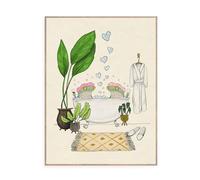 Dazzlewall Funny Frog Bathroom Wall Art, Cute Couple Frogs in Bathtub Shower Poster Wall Decor for Bathroom Toilet 12x16 in Unframed