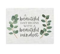 Dazzlewall Inspirational Quote Wall Art, Minimalist Botanical Eucalyptus Leaf Poster for Living Room Bedroom Decor 12x16 in Unframed