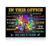 Dazzlewall Motivational Office Wall Art,Colorful In This Office We Are A Team Tree Canvas Prints for Workplace Office Company Decor 12x16 in Unframed