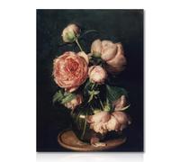Dazzlewall Peony Flower Wall Art Poster Vintage Floral Prints, Dark Academia Aesthetic Painting Poster For Bedroom Living Room Decor 12x16 in Unframed