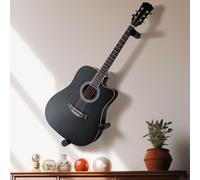 DAZZLIFE Acoustic Horizontal Guitar Hangers for Wall Wooden Wall Mount (Black)