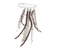 Dazzling Crystal Chain Brooch Decorative Rhinestones Fringe Pin Fashion Accessory for Professional and Social Event Elegant Fringe Brooch