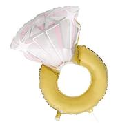 Dazzling Diamond Ring Giant Foil Balloon (81cm) - Stunning Engagement or Bridal Shower Decor - Perfect for Engagements & Weddings - 1 Pc