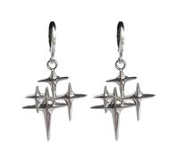 Dazzling Four Pointed Stars Earrings Simple Star Drop Earrings Accessories Fashionable Ear Hook Jewelry Decoration Fashionable, フリーサイズ