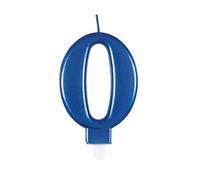 Unique Birthday Candle Number 0 – Dazzling Metallic Blue Cake Topper – 1 Pc
