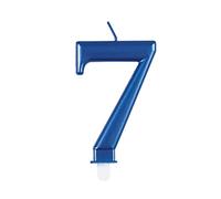 Dazzling Metallic Blue Number 7 Birthday Candle - Perfect Cake Topper for Unforgettable Milestones - 1 Pc