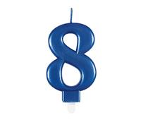 Dazzling Metallic Blue Number 8 Birthday Candle - Perfect Cake Topper for Unforgettable Milestones - 1 Pc