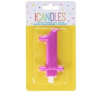 Unique Birthday Candle Dazzling Metallic Pink Number 1 Cake Topper 1 Pc