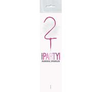 Dazzling Pink Glitz Birthday Sparkler Number 2 (17cm) - Perfect for Birthday Parties & Celebrations - 1 Pc