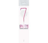 Dazzling Pink Glitz Birthday Sparkler Number 7 (17cm) - Perfect for Birthday Parties & Celebrations - 1 Pc