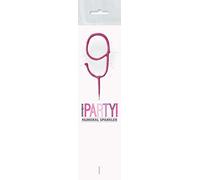Dazzling Pink Glitz Birthday Sparkler Number 9 (17cm) - Perfect for Birthday Parties & Celebrations - 1 Pc