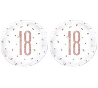 Dazzling Rose Gold 18th Birthday Glitz Round Foil Balloon (45cm) - Perfect for Birthday, Annivesaries & Memorable Celebrations - 1 Pc (Pack of 2)