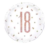 Dazzling Rose Gold 18th Birthday Glitz Round Foil Balloon (45cm) - Perfect for Birthday, Annivesaries & Memorable Celebrations - 1 Pc