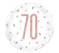 Dazzling Rose Gold 70th Birthday Glitz Round Foil Balloon (45cm) - Perfect for Birthday, Annivesaries & Memorable Celebrations - 1 Pc