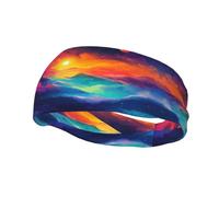 Dazzling Sky Aurora Sweat Band Headband for Men Women - Athletic Stretchable Breathable for Running Gym Tennis Yoga & All Sports