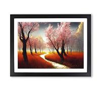 Dazzling Spring Forest Framed Wall Art Print A2 Black