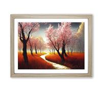 Dazzling Spring Forest Framed Wall Art Print A2 Oak