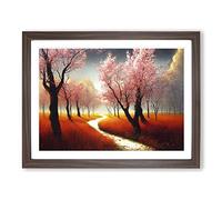 Dazzling Spring Forest Framed Wall Art Print A2 Walnut