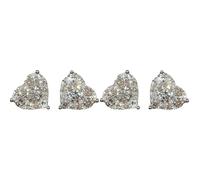 Dazzling Women's Fashion Crystal Heart Earring Heart Ear Studs Jewelry Women's Christmas Earrings (Multicolor, One Size)