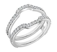 DazzlingRock Collection 0.50 Cttw Cubic Zirconia Wedding Band Enhancer Guard Ring in 925 Sterling Silver Size 6.5