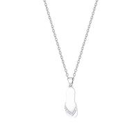 Dazzlingrock Collection Round White Diamond Ladies Flip Flop Sandal Pendant with 18 Inch Silver Chain for Her (0.05 ctw, Color I-J, Clarity I2-I3) in 925 Sterling Silver