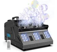 DazzlingStage 2000W Fog Machine, 3 in 1 Fog Bubble Machine with 2 Bubble Fans, 7 CH RGB 18 LED Lights Fog Bubble ALL IN ONE Machine, Fog Bubble Machine for Party, Wedding, Halloween, Chrismas