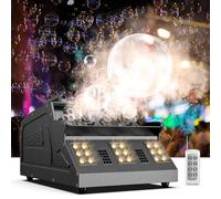 DazzlingStage 2000W Fog Machine, 3 in 1 Fog Bubble Machine with 2 Bubble Fans, 7 CH RGB 18 LED Lights Fog Bubble ALL IN ONE Machine, Fog Bubble Machine for Party, Wedding, Halloween, Chrismas