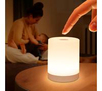 DAZZY DOT Touch Night Light for Baby Nursery, Small Cordless Lamp, Dimmable Portable Rechargeable Battery Operated Night Light, Wireless Bedside Mini Lamp for Bedroom, Bathroom