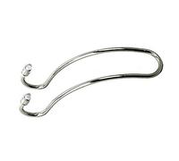 DazzyD 4 Pack Stainless Steel Car Headrest Hooks, Universal SUV Truck Vehicle Seat Back Organizer, Strong and Durable, Holds Up to 22 lb (10 kg) Each, Silver, Curved