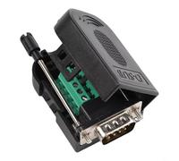 DB-9 D-Sub Serial Adapter Solderless for Breakout Board RS232/RS485 with Screw Cap PVC Housing Gold-Plated Contacts Black (Male + Screw)