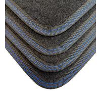 DB Bespoke Car Mats - For Honda Civic (2012-2016) - MK9 - Tailored Floor Mats - Blue Double Stitch Trim - Black Carpet - Anti-Slip Backing - 4 Piece Set - 4 Clips