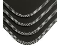DB Bespoke Car Mats - For Volkswagen ID3 (2020-2025) - Elecric - Tailored Floor Mats - Silver Check Trim - Black Carpet - Anti-Slip Backing - 4 Piece Set - 4 Clips