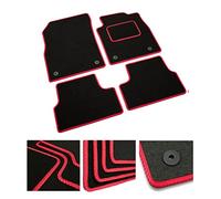 DB Bespoke - Tailored Car Mats - Compatible with Aston Martin DB7 6 Cylinder 1994-2004 - Black Carpet - Non-Slip Carpet Mat - 4 pc Complete Car Floor Mats with No clips - Black with Red Trim