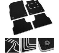 DB Bespoke - Tailored Car Mats - Compatible with Audi A3 Saloon 2012-2020 - Black Carpet - Non-Slip Carpet Mat - 4 pc Complete Car Floor Mats with 4 clips - Black with Grey Trim