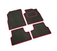 DB Bespoke - Tailored Car Mats - Compatible with BMW Austin Mini Classic MK1 1969-2000 - Grey Carpet - Non-Slip Carpet Mat - 4 pc Complete Car Floor Mats with No clips - Grey with Red Trim