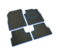 DB Bespoke - Tailored Car Mats - Compatible with BMW Mini Countryman 2018-2020 - Grey Carpet - Non-Slip Carpet Mat - 4 pc Complete Car Floor Mats with 4 clips - Grey with Blue Trim