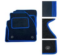 DB Bespoke - Tailored Car Mats - Compatible with Ford Ranger Wildtrack 2016 to Present - Black Carpet - Non-Slip Carpet Mat - 4 pc Complete Car Floor Mats with 2 Velcro clips - BLUE