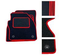 DB Bespoke - Tailored Car Mats - Compatible with Ford S Max 7 Seat 2013-2015 - Black Carpet - Non-Slip Carpet Mat - 6 pc Complete Car Floor Mats with 2 Velcro clips - RED