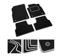 DB Bespoke - Tailored Car Mats - Compatible with Jaguar XK 2006-2020 - Black Carpet - Non-Slip Carpet Mat - 2 pc Complete Car Floor Mats with 4 clips - Black with Grey Trim